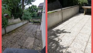 Nettoyage à haute-pression d'une terrasse de 35m² à Besançon.